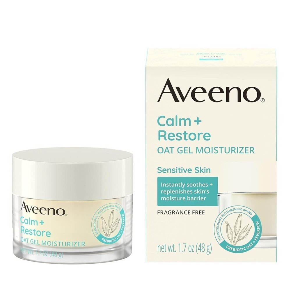 Calm + Restore Oat Gel Facial Moisturizer for Sensitive Skin, Fast-Absorbing, So